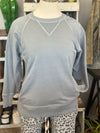 Women's Light Grey Pigment Dyed French Terry Pullover with Pockets