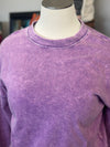 Women's Violet French Terry Washed Pullover Sweatshirt