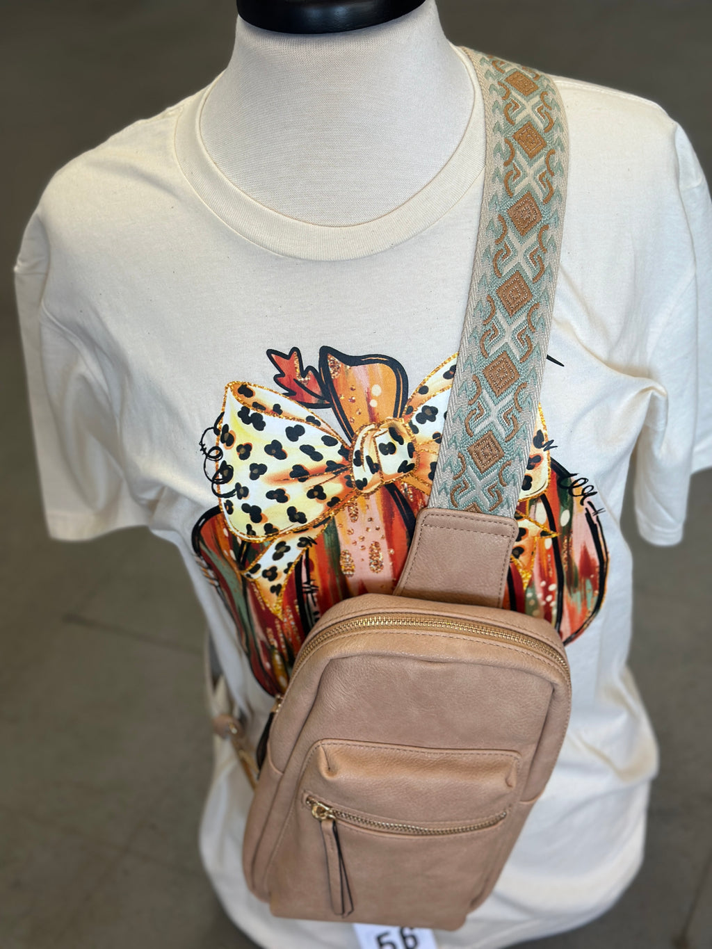 Tan Crossbody with Guitar Strap Sling