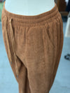 Women's Chestnut Drawstring Casual Corduroy Pants