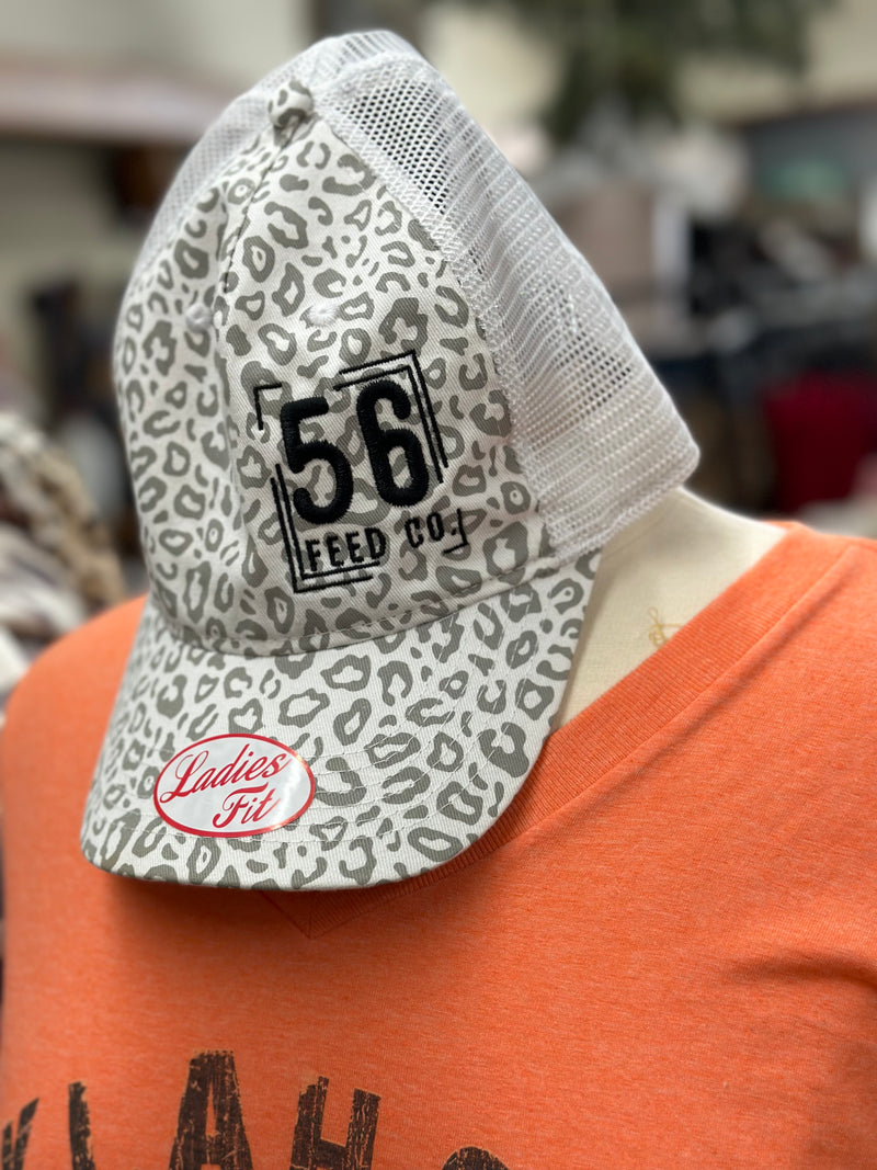 56 Feed Co l Outdoor Cap White Leopard Adjustable Snapback Ladies Fit Cap