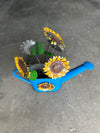 Watering Can with Sunflowers Metal Art