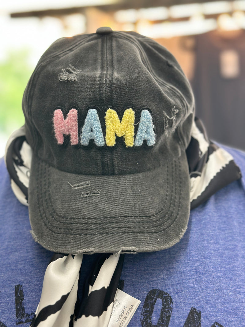 Women's Cap l Distressed Mama Applique