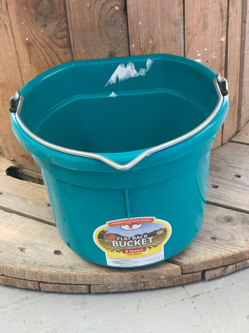 Little Giant l 8 quart Flat Back Plastic Bucket - Teal