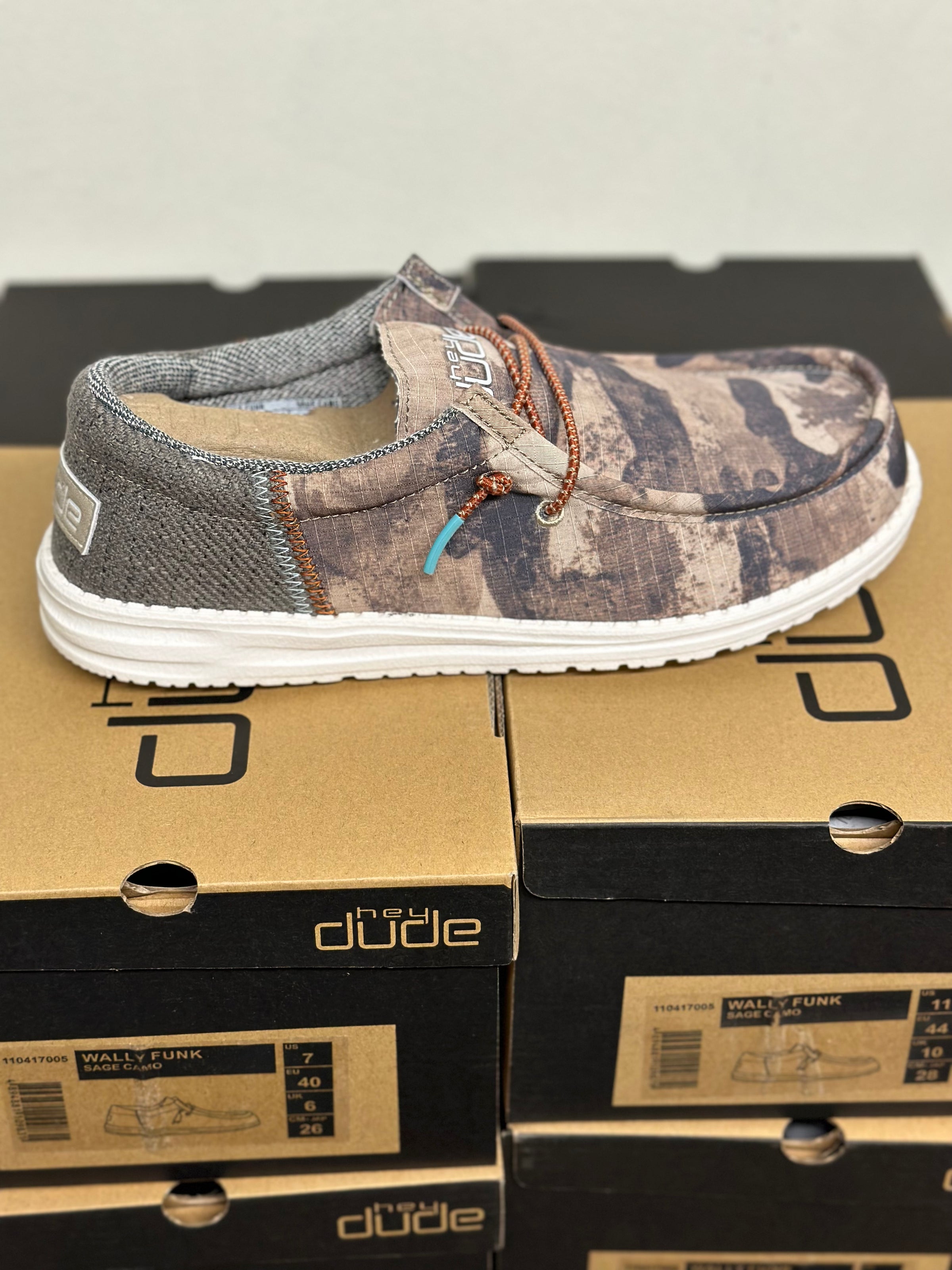 Hey Dude Wally Funk Sage Camo Men's Lightweight Comfortable Slip On Casual  Shoes