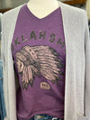 Oklahoma Indian Head Chief Tee l Purple V-Neck