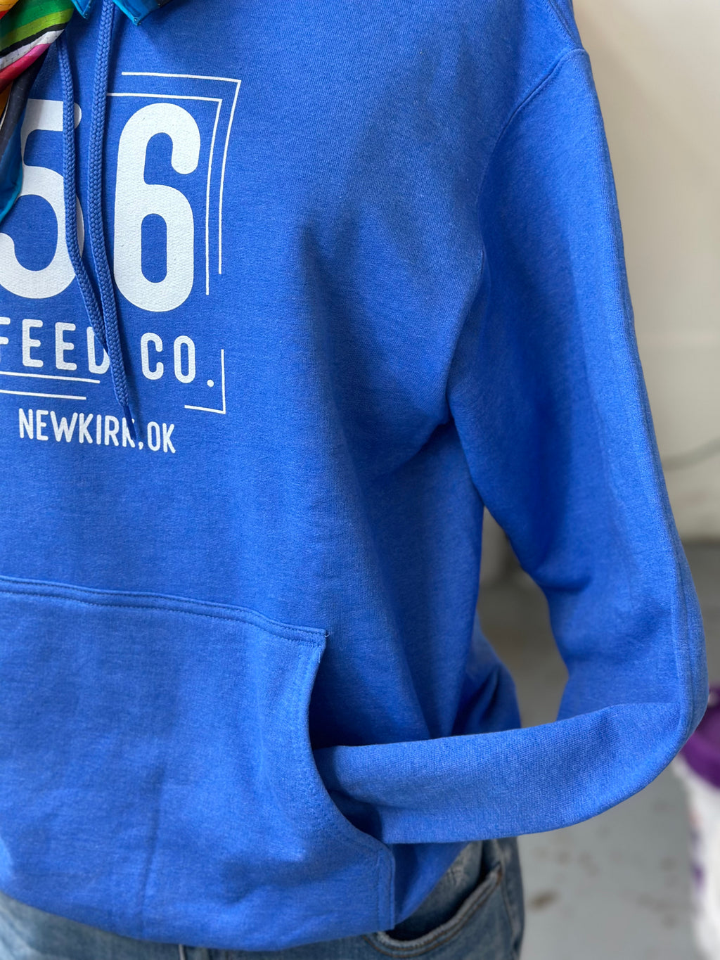56 Feed Co l Adult Heather Royal Fleece Pullover Hoody