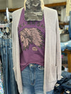 Oklahoma Indian Head Chief Tee l Purple V-Neck
