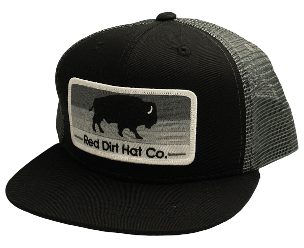 Red Dirt Hat Co l Youth Stoney Buffalo Black/Charcoal Grey Trucker Hat