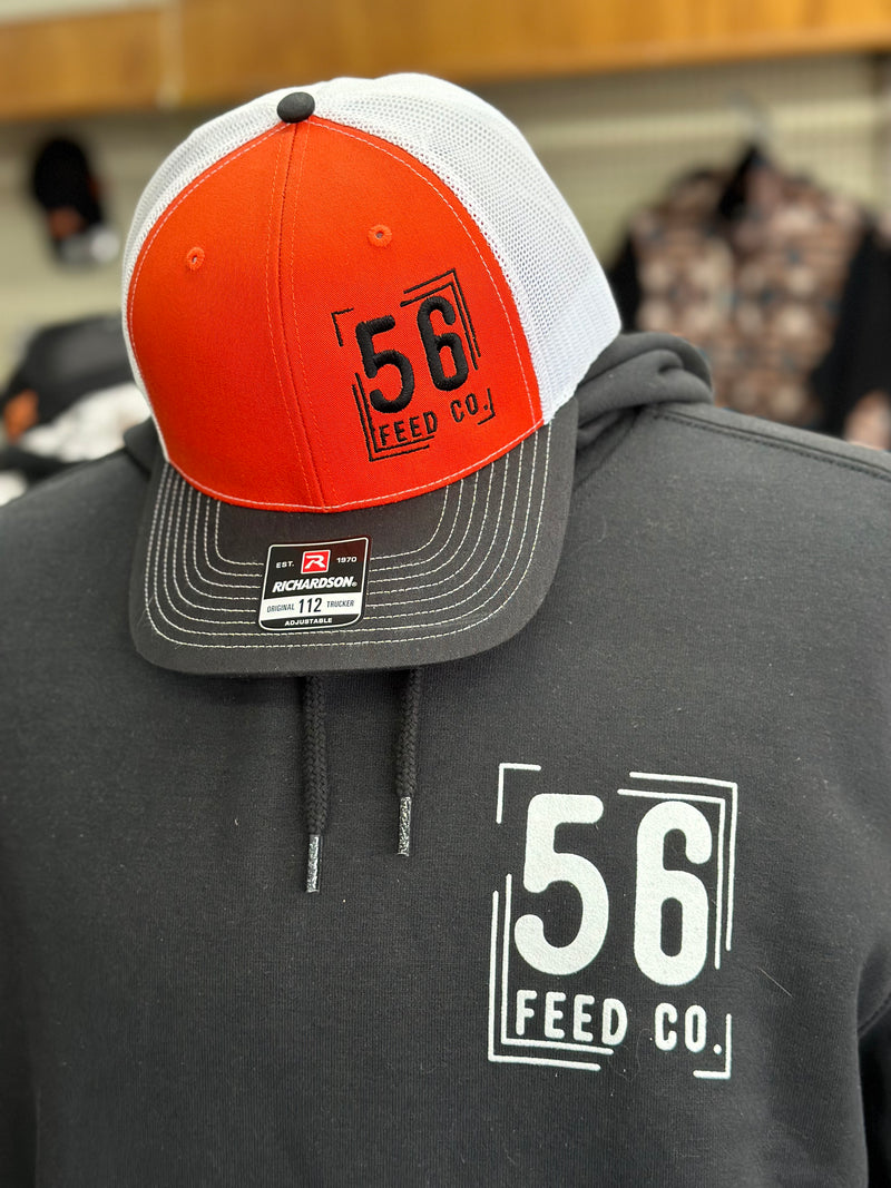 56 Feed Co l Richardson 112 Orange/White/Black Adjustable Snapback Trucker Cap